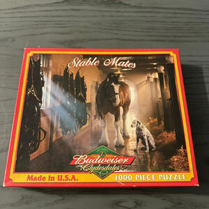 Budweiser Clydesdales Stable Mates 1000 Piece Puzzle White Mountain Complete